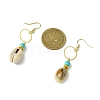 Natural Shell & Synthetic Turquoise Dangle Earrings EJEW-TA00324-3