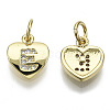 Brass Micro Pave Clear Cubic Zirconia Charms LS-KK-N227-34E-NF-1
