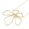 Ion Plating(IP) 304 Stainless Steel Cable Chain Flower Pendant Necklaces for Women NJEW-K276-02G-1