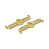 Rack Plating Brass Micro Pave Clear Cubic Zirconia Connector Charms KK-C007-37G-O-3