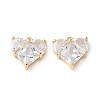 Brass Micro Pave Clear Cubic Zirconia Pendants KK-Q031-42G-03-1