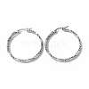 304 Stainless Steel Flat Hoop Earrings for Women STAS-B034-16P-1