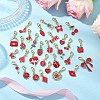 Valentine's Day Alloy Enamel Pendant Decorations HJEW-JM02938-03-2