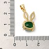 Rack Plating Brass Micro Pave Cubic Zirconia Pendants KK-P241-20G-01-3