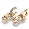(Jewelry Parties Factory Sale)Brass Micro Pave Cubic Zirconia Huggie Hoop Earring EJEW-N011-07G-2