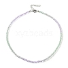 Bling Glass Round Beaded Necklace for Women NJEW-PH01490-04-1