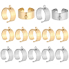 24Pcs 2 Colors 304 Stainless Steel Finger Ring Settings STAS-BBC0010-09D-7