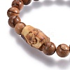 Men's Wood Beads Stretch Bracelets BJEW-JB04121-02-2