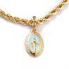 Alloy Enamel Oval with Virgin Mary Charm Bracelets BJEW-L652-19-G-3