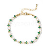 Glass and Plastic Imitation Pearl Beaded Bracelets for Women EE0386-1