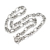 Non-Tarnish Unisex 304 Stainless Steel Figaro Chain Necklaces NJEW-H215-03P-4