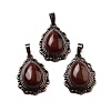 Natural Mahogany Obsidian Teardrop Pendants G-K363-01R-20-1