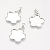 Tarnish Resistant 201 Stainless Steel Pendant Cabochon Settings STAS-P174-06P-1