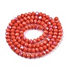 Electroplate Opaque Solid Color Glass Beads Strands EGLA-A044-P4mm-L21-2