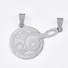 201 Stainless Steel Split Pendants STAS-T048-46-1