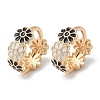 Daisy Brass Enamel Hoop Earrings for Women EJEW-G434-01G-01-4