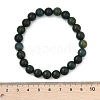 Natural Moss Agate Beaded Stretch Bracelets B072-5-5