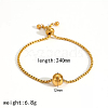 304 Stainless Steel Round Ball Charm Box Chain Slider Bracekets for Women MP4435-4-1