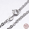 Anti-Tarnish Rhodium Plated 925 Sterling Silver Cable Chains Necklaces NJEW-M157-25C-16-2