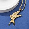 304 Stainless Steel Dove Bird Pendant Necklaces for Men NJEW-Q036-01G-1