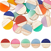 Olycraf 20Pcs 10 Colors Resin & Wood Cabochons RESI-OC0001-03-1