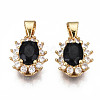 Brass Micro Pave Cubic Zirconia Charms KK-N227-53A-NF-1