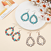 ANATTASOUL 3 Pairs 3 Color Synthetic Turquoise Beaded Teardrop Dangle Earrings EJEW-AN0004-81-7