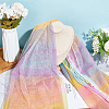 Rainbow Color Gradient Polyester Mesh Fabric DIY-WH0453-84-4