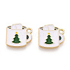 Christmas Theme Rack Plating Alloy Enamel Charms PALLOY-O109-29LG-1