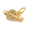 Rack Plating Brass Micro Pave Clear Cubic Zirconia Charms KK-U030-25G-2