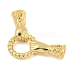 Brass Micro Pave Cubic Zirconia Fold Over Clasps KK-P277-42G-2