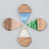 Opaque Resin & Walnut Wood Pendants RESI-S389-035A-C-1