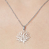 Non-Tarnish 201 Stainless Steel Tree Pendant Necklace NJEW-OY001-67-1