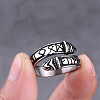 Titanium Steel Word Open Cuff Ring FIND-PW0020-16F-1