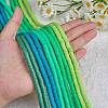10 Strands 5 Colors Flat Round Handmade Polymer Clay Beads CLAY-SZ0002-02B-3