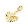 Brass Micro Pave Cubic Zirconia Pendants KK-S510-06G-2