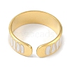Ion Plating(IP) 304 Stainless Steel Enamel Cuff Finger Rings RJEW-L107-085G-01-3