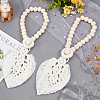 Cotton Macrame Leaf Tassel Curtain Tiebacks AJEW-WH0038-38B-4