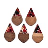 Transparent Resin and Walnut Wood Pendants RESI-T057-06E-1