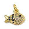 Rack Plating Brass Micro Pave Cubic Zirconia Charms KK-I718-03G-A-1