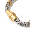 304 Stainless Steel Bracelets BJEW-C078-04GP-3