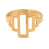 Hollow Rectangle 304 Stainless Steel Adjustable Rings for Women RJEW-N048-01G-2