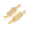 Brass Pink Cubic Zirconia Pendants KK-E800-05A-G-2