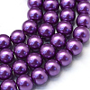 Baking Paint Pearlized Glass Pearl Round Bead Strands X-HY-Q003-10mm-37-1