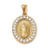 304 Stainless Steel Micro Pave Clear Cubic Zirconia Pendants CU-CBAF0F8-05D-G-1