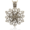 Tibetan Style Alloy Flower Large Pendants TIBEP-M001-14-1
