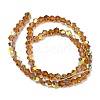 Electroplate Transparent Glass Beads Strands EGLA-K015-18U-2