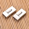 Mixed Smooth & Matte 304 Stainless Steel Rectangle Magnetic Clasps STAS-I045-04-1