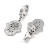 Hollow Hamsa Hand 304 Stainless Steel Dangle Earrings EJEW-L283-063P-2