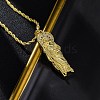 Brass Micro Pave Clear Cubic Zirconia Saint Jude Pendant Necklaces NJEW-C071-01C-G-2